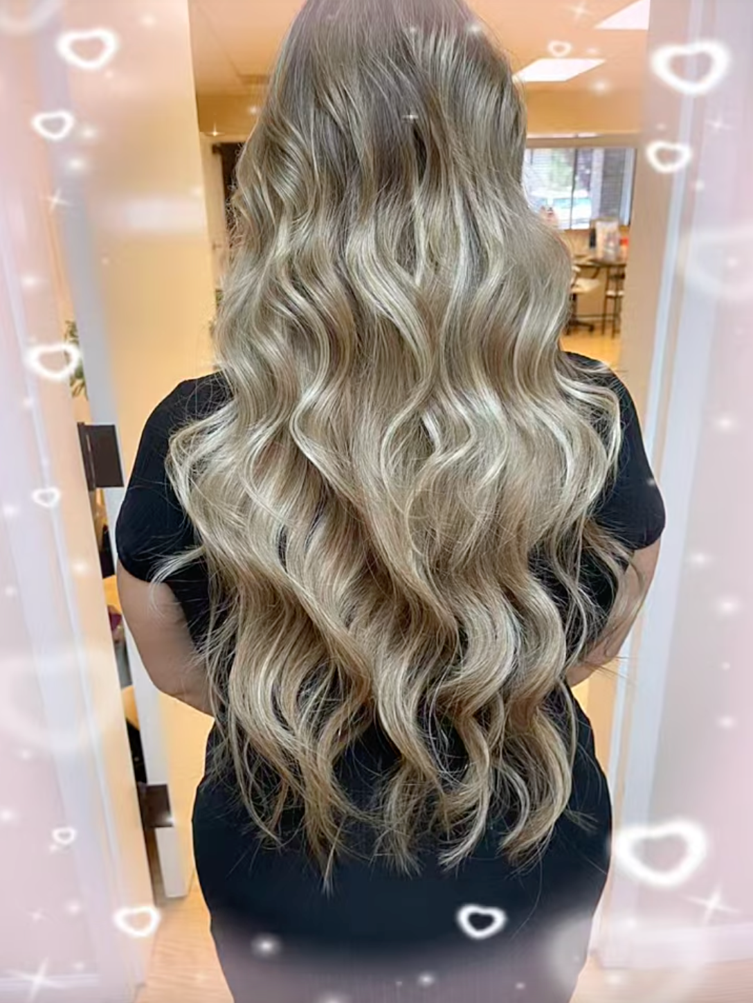 Blonde balayage hair color and extensions by Mane by Crystal Motzkus in Manteca CA